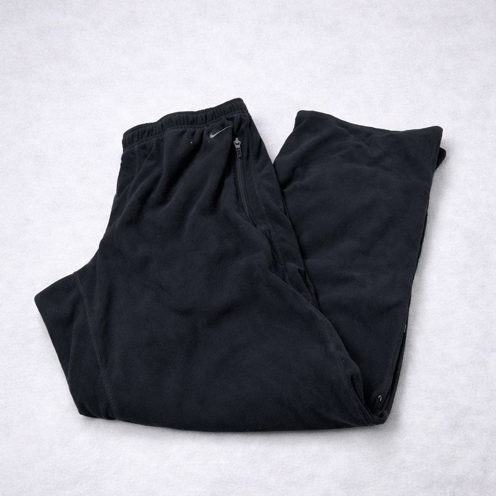 Nike Therma Fit Sweatpants Mens Large Black Fleece Athletic Pants Zip Pocket